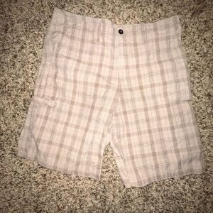 Men's Plaid Tan Shorts